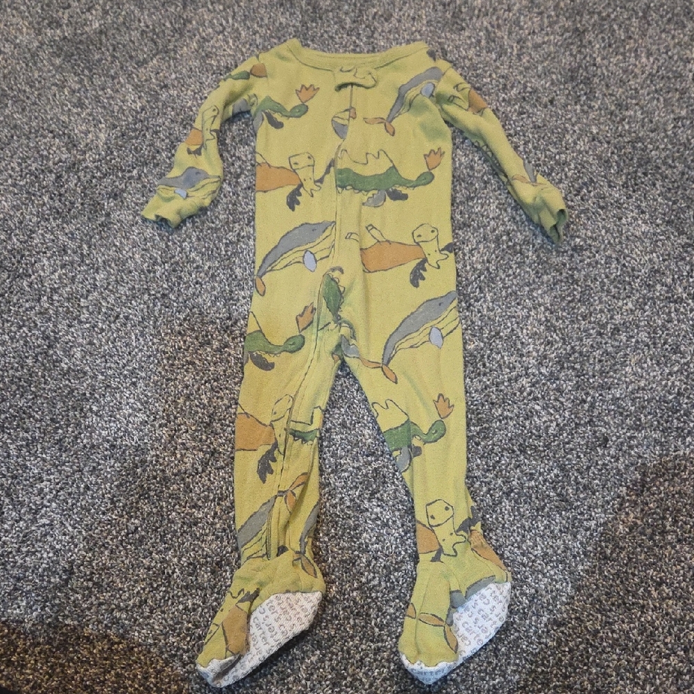 Carter's Green Dinosaur Footed One Piece